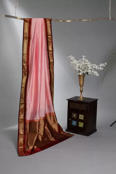 Light Pink Narayanpet Pattu Saree