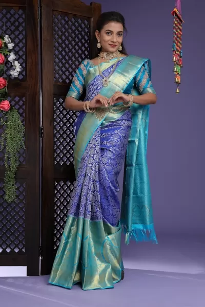 Blue Kanjeevaram Pattu Saree