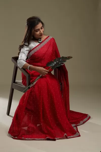 Red Georgette Saree